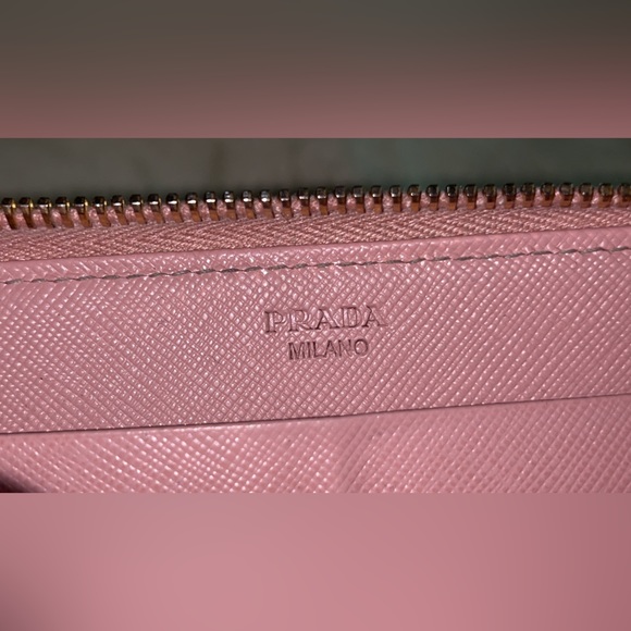 Prada Light Pink Bow Saffiano Wallet - Picture 9 of 15